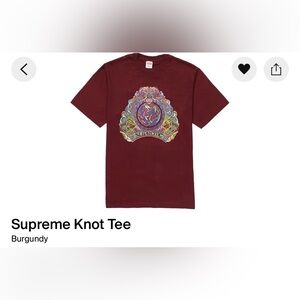Supreme SS19 Knot Tee, Burgundy, US XL, Brand New